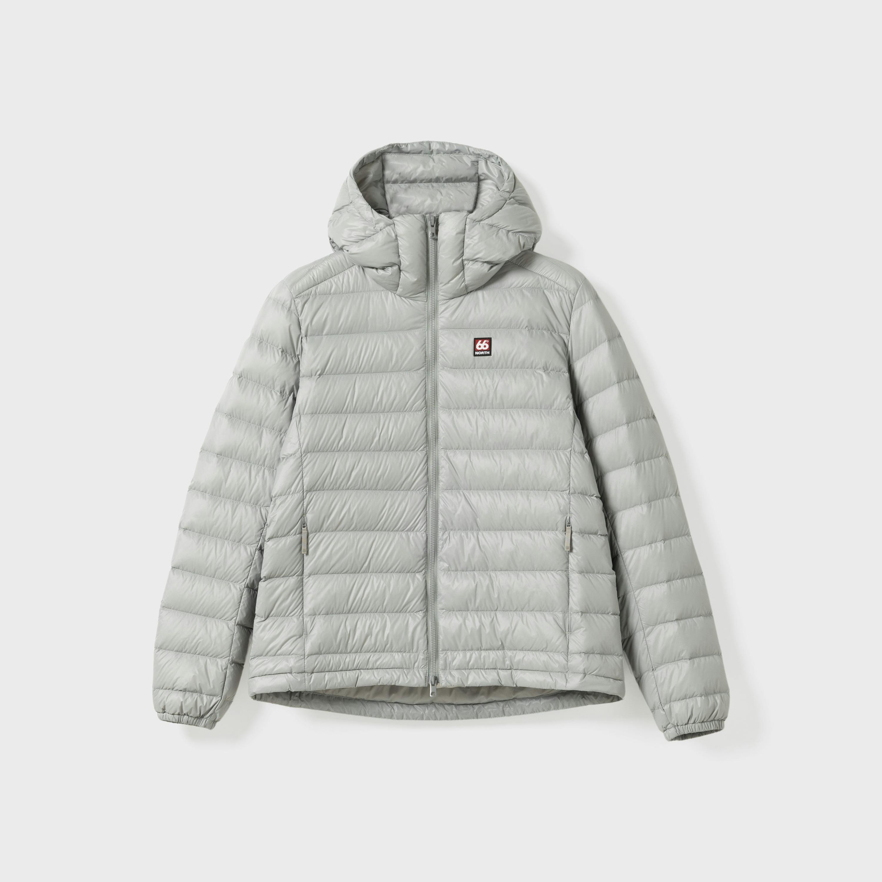 Woman's Keilir Hooded Down Jacket Grey Sky