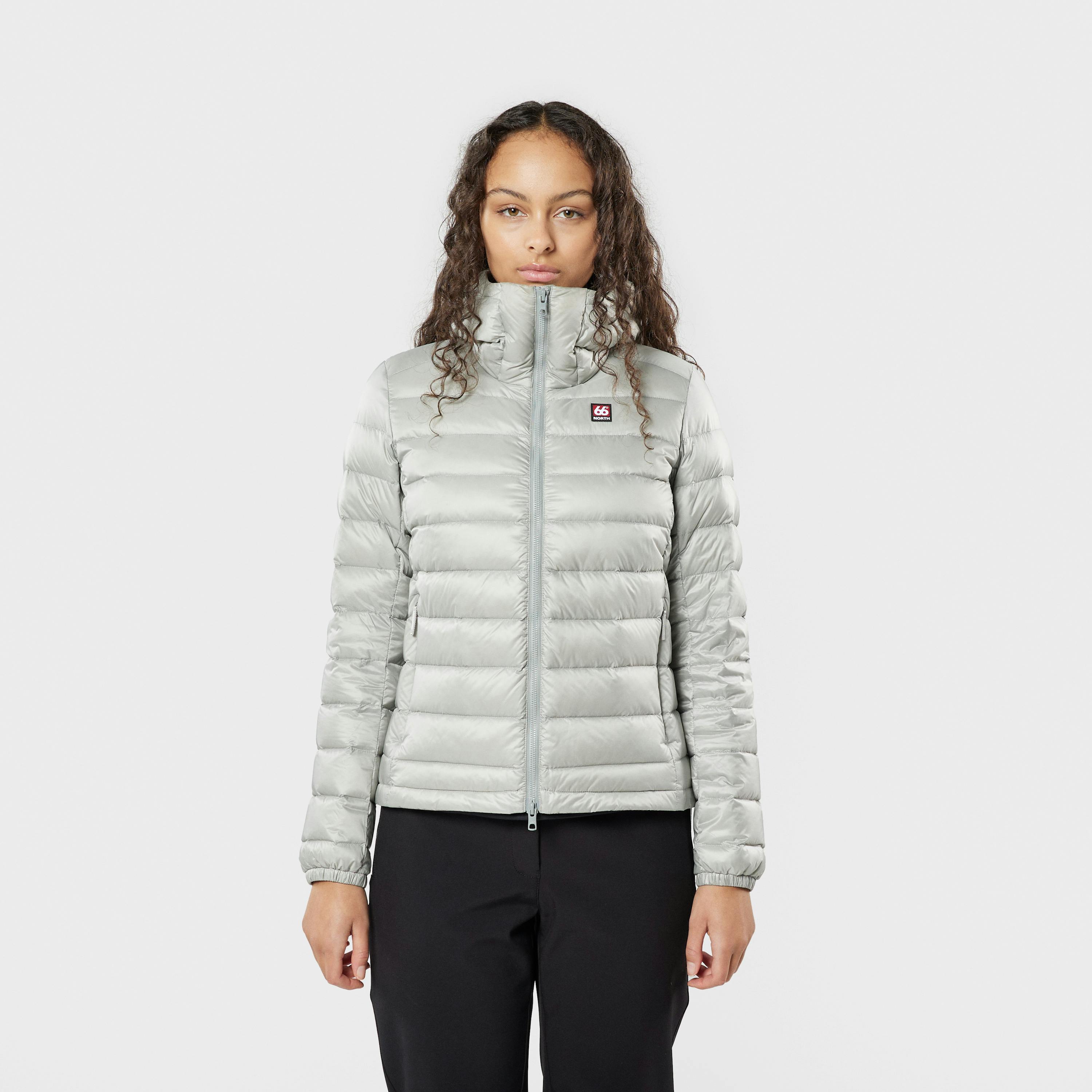 Woman's Keilir Hooded Down Jacket Grey Sky