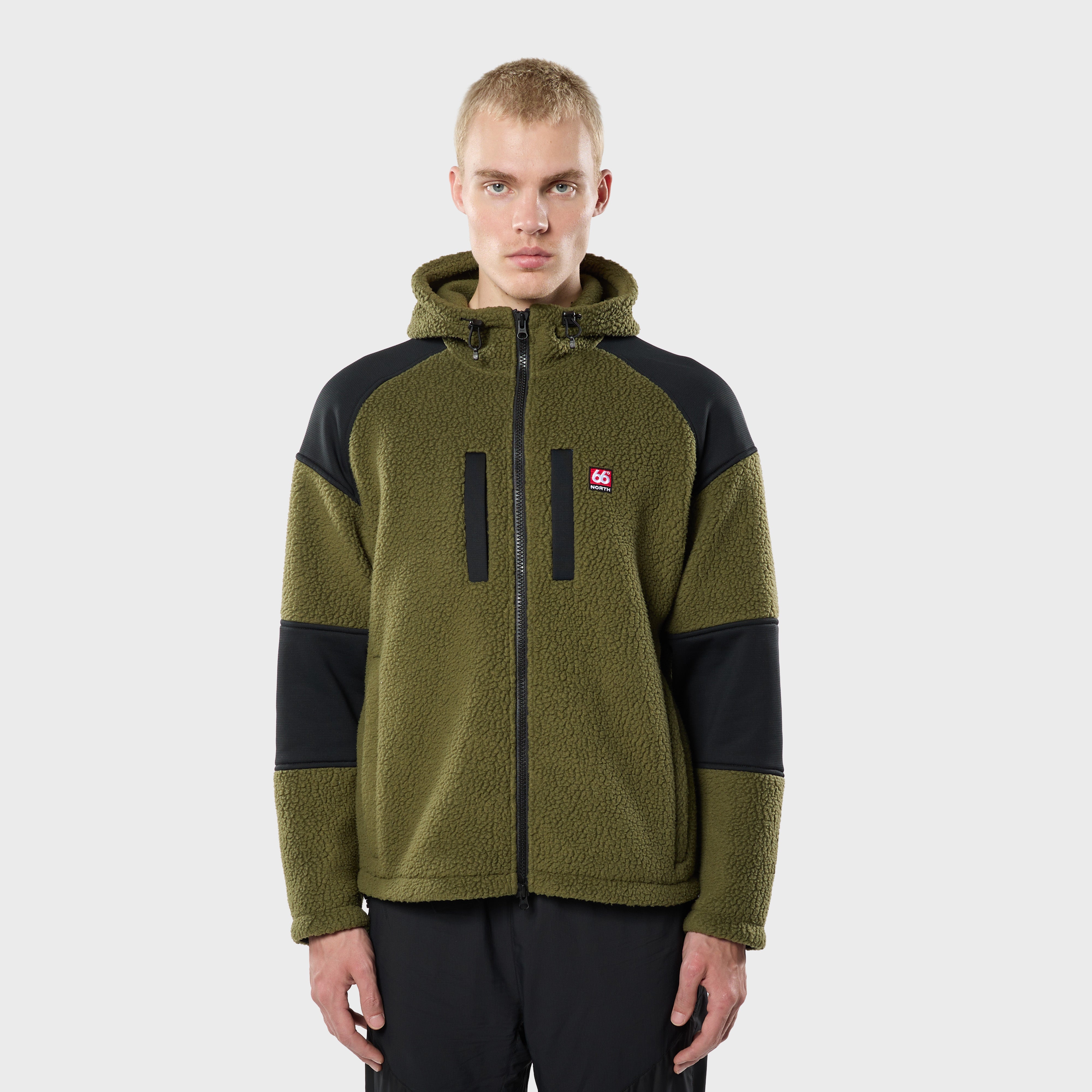 Men - Tindur Shearling Zipped Hoodie - Winter Moss – 66°North