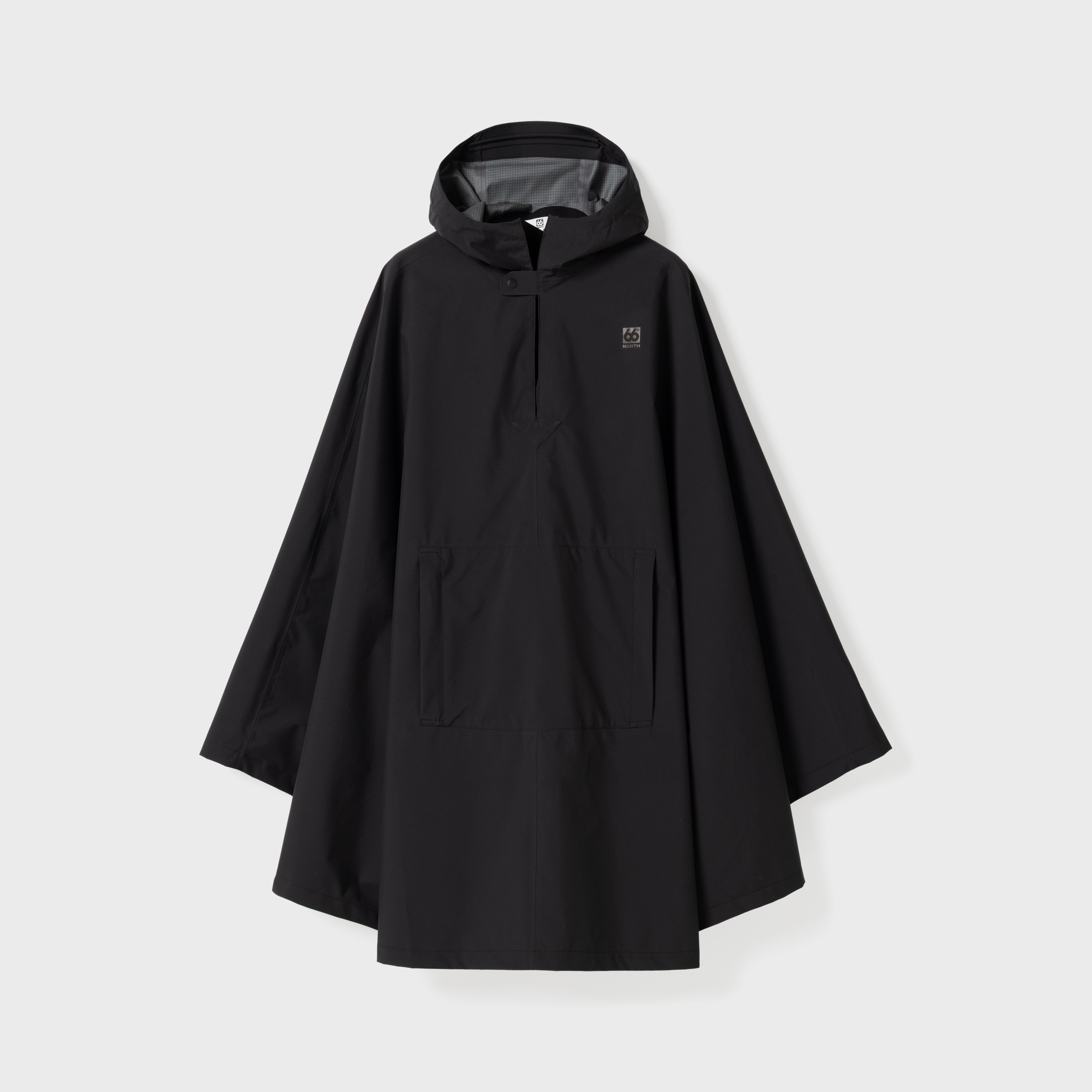 Men - Aðalvík Packable Rain Poncho - Black – 66°North
