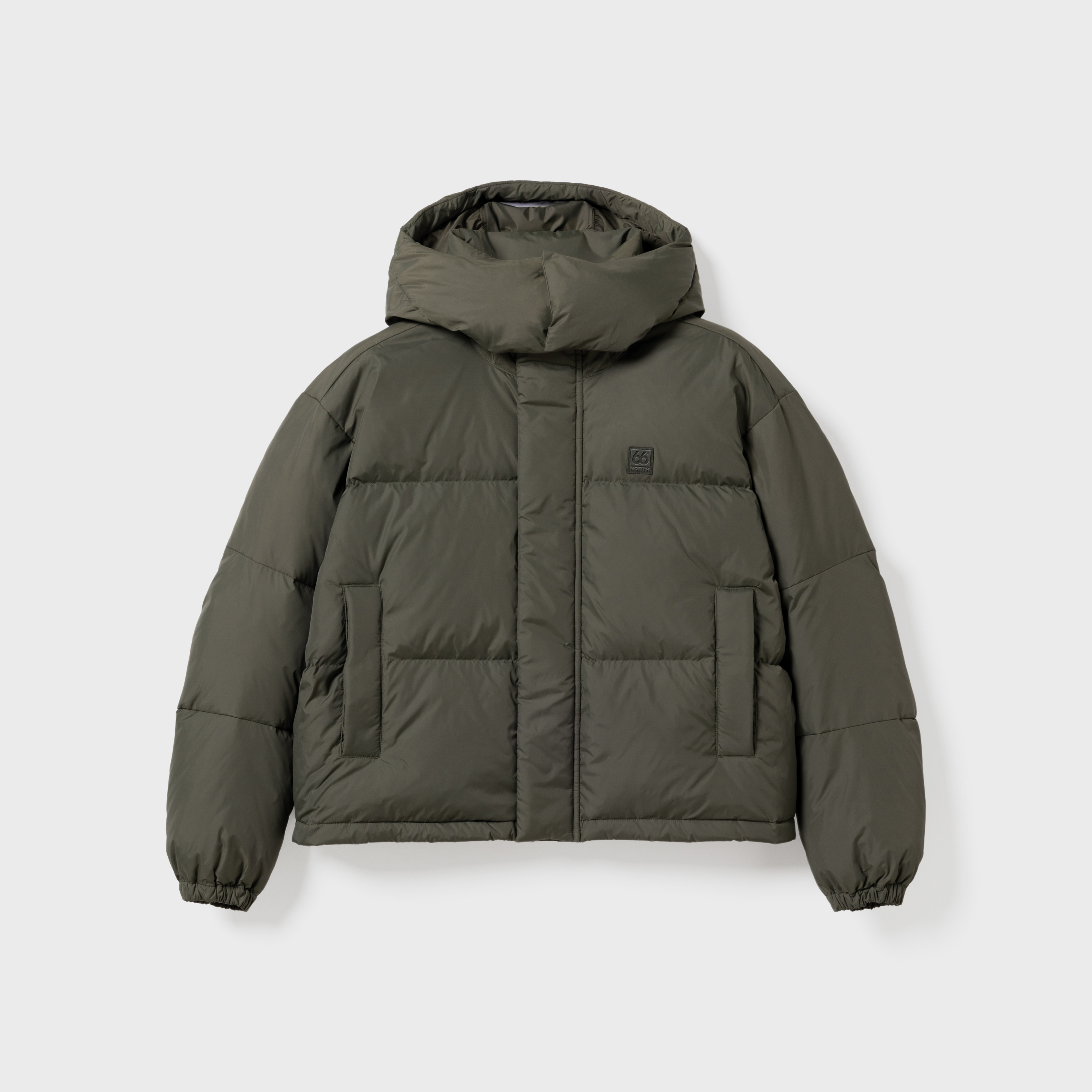 Women - Women's Dyngja Down Cropped Jacket - Dark Glacial Clay Women - Women's Dyngja Down Cropped Jacket - Dark Glacial Clay