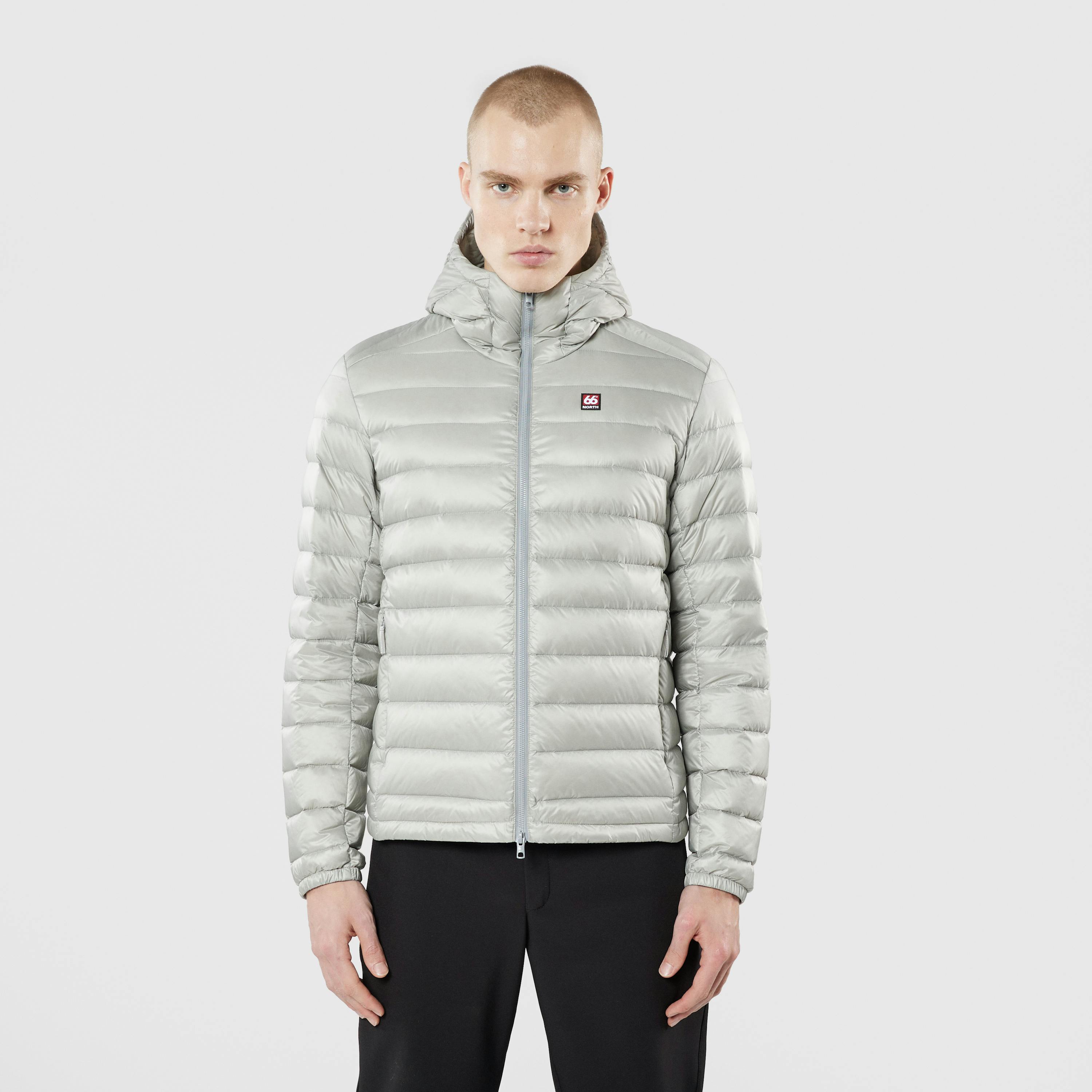 Men's Keilir Hooded Down Jacket Grey Sky