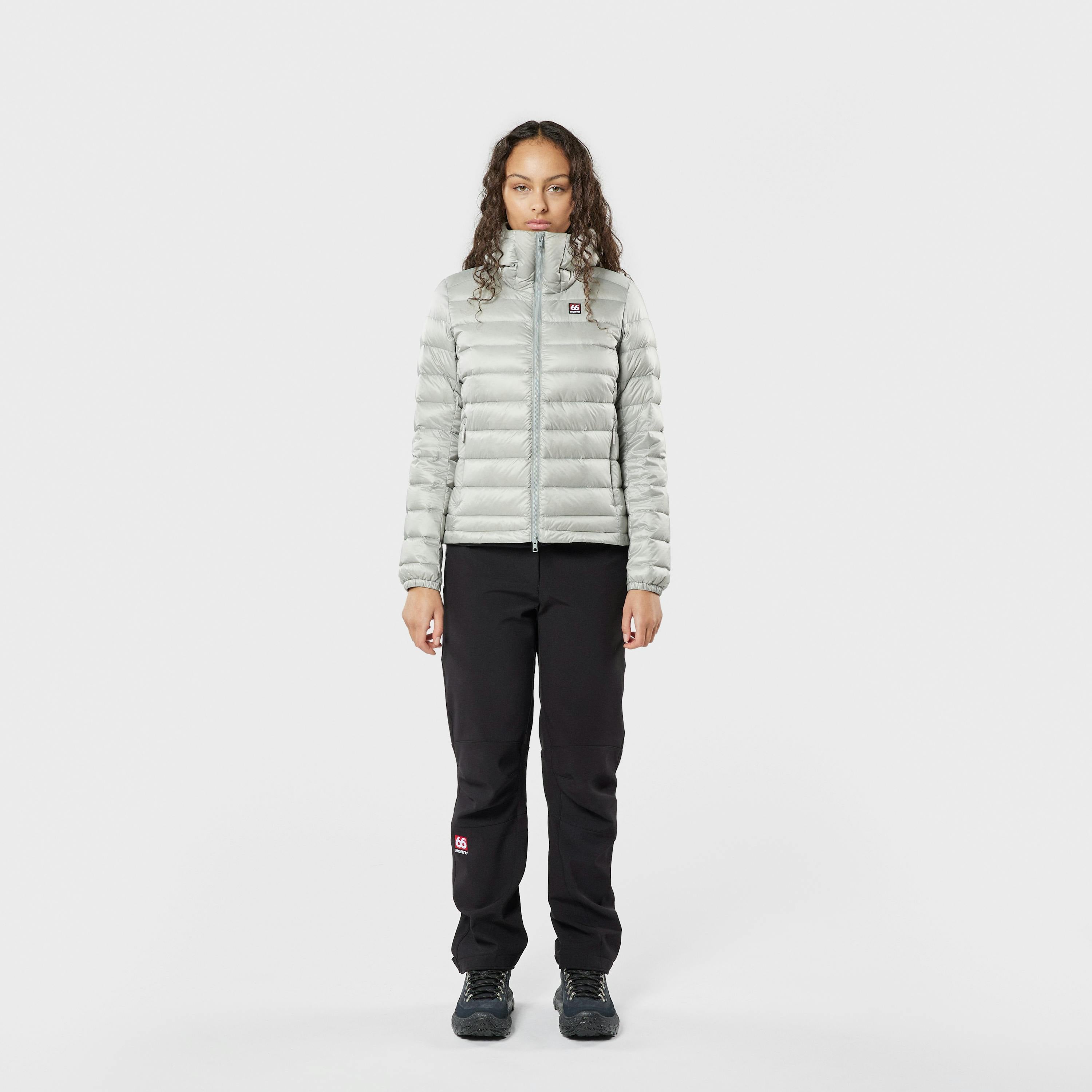 Woman's Keilir Hooded Down Jacket Grey Sky