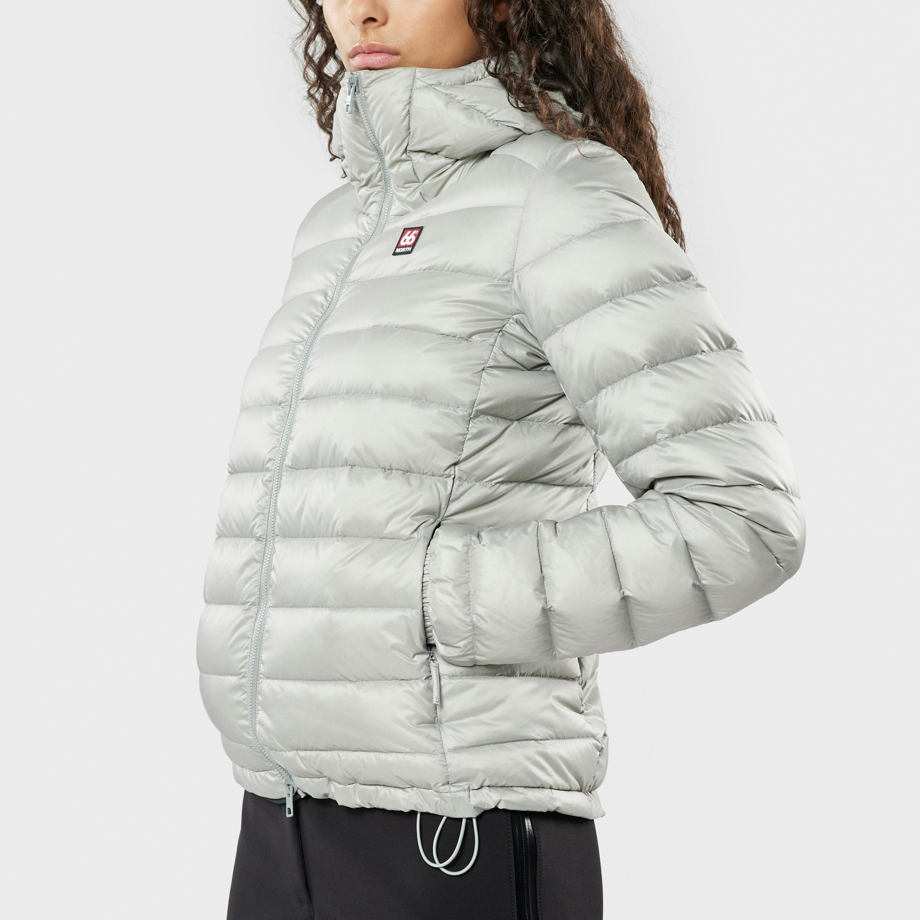 Woman's Keilir Hooded Down Jacket Grey Sky