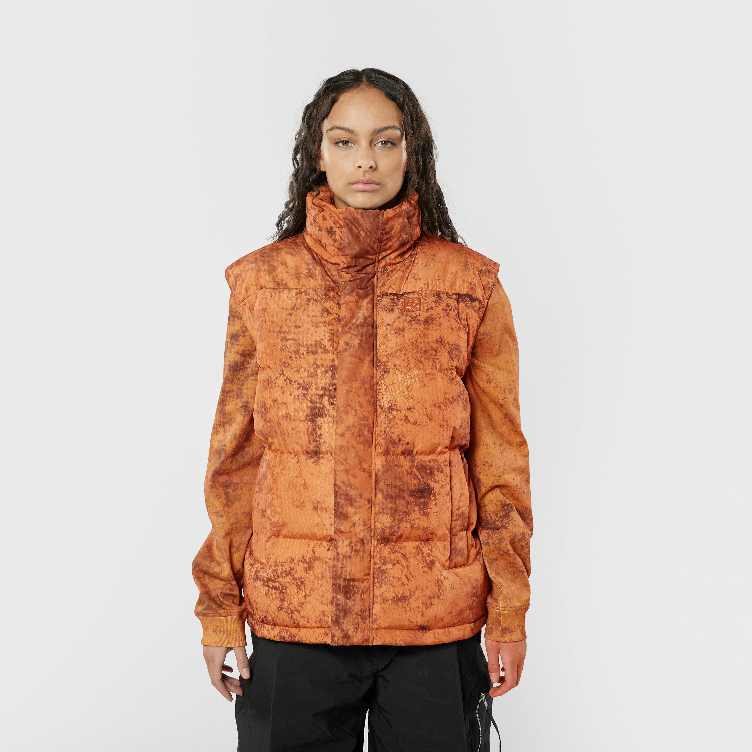 Dyngja Down Vest Fisherman Print