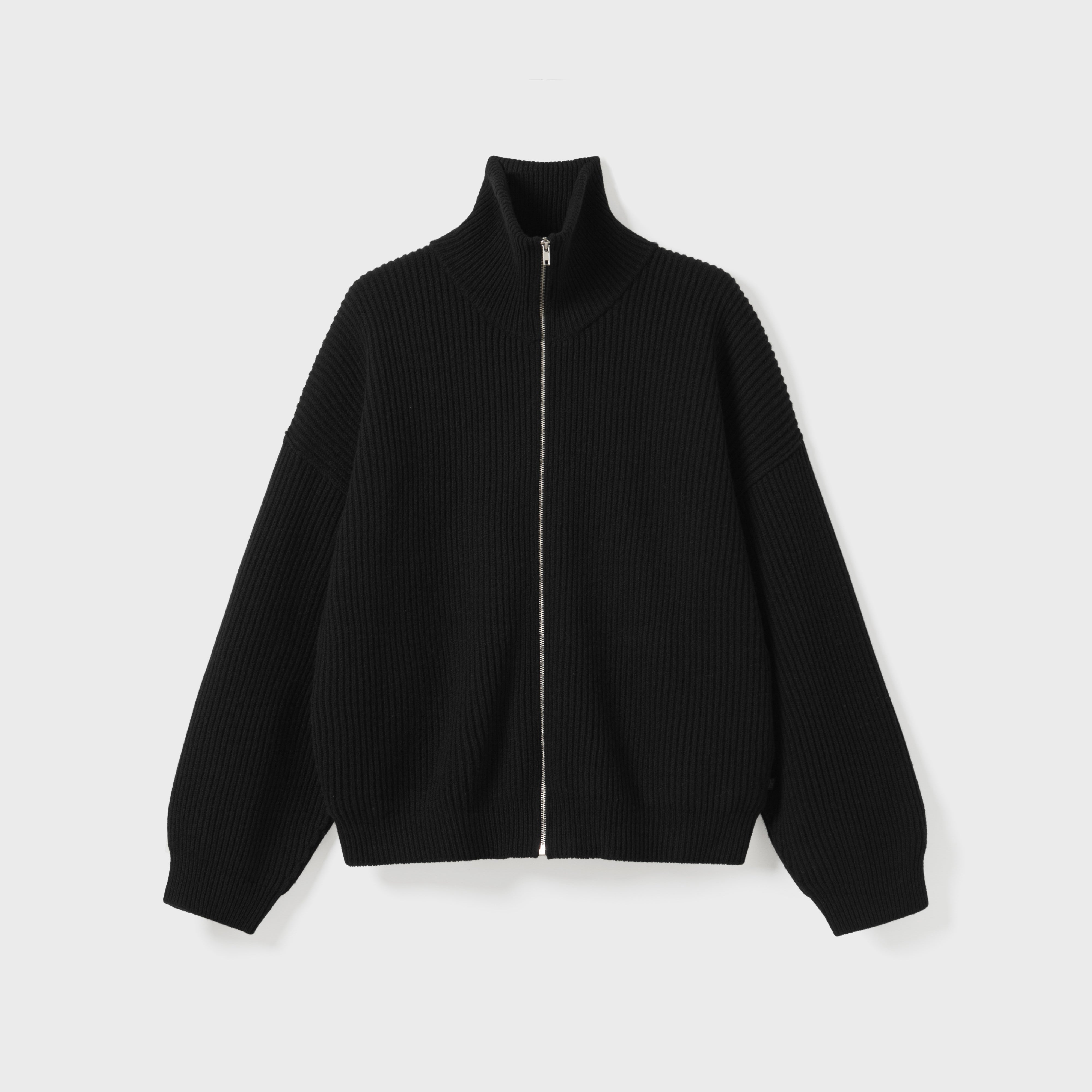 Men - Vonarstræti Zipped Wool Sweater - Black – 66°North