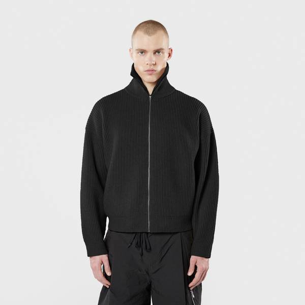 Men - Vonarstræti Zipped Wool Sweater - Black – 66°North