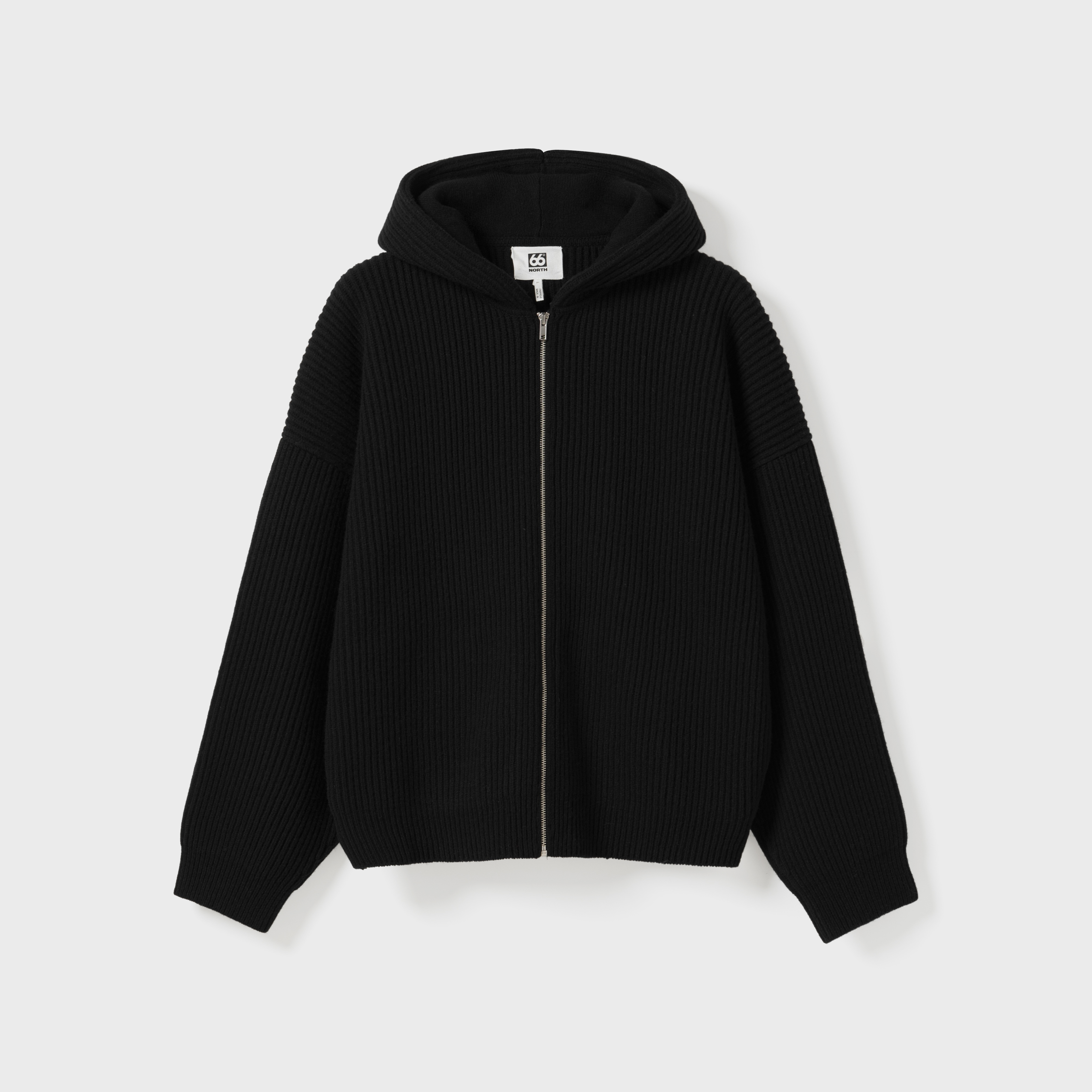 Men - Vonarstræti Zipped Wool Hoodie - Black – 66°North