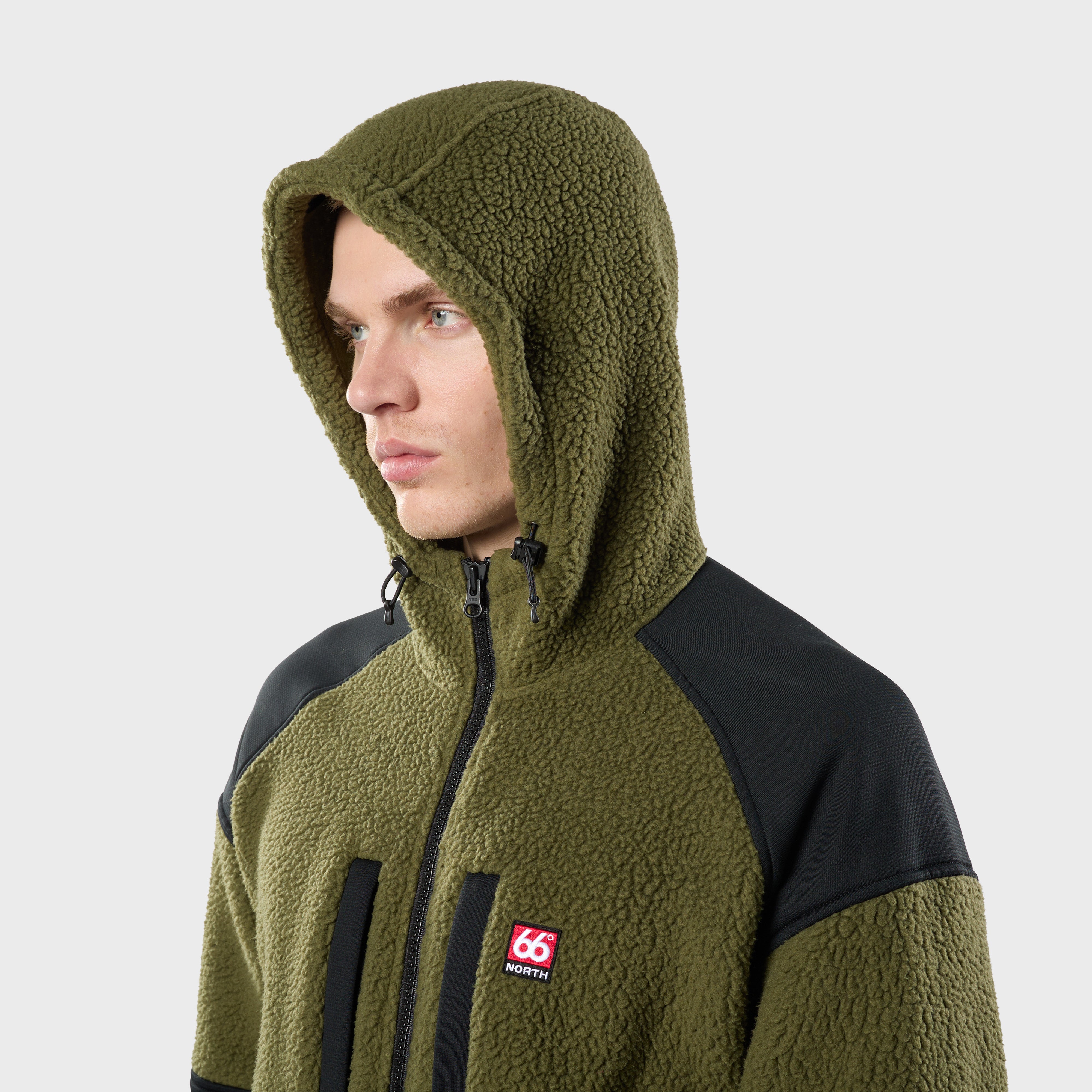 Men - Tindur Shearling Zipped Hoodie - Winter Moss – 66°North