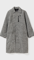 Vindur Fleece Lined Wool Coat Light Grey