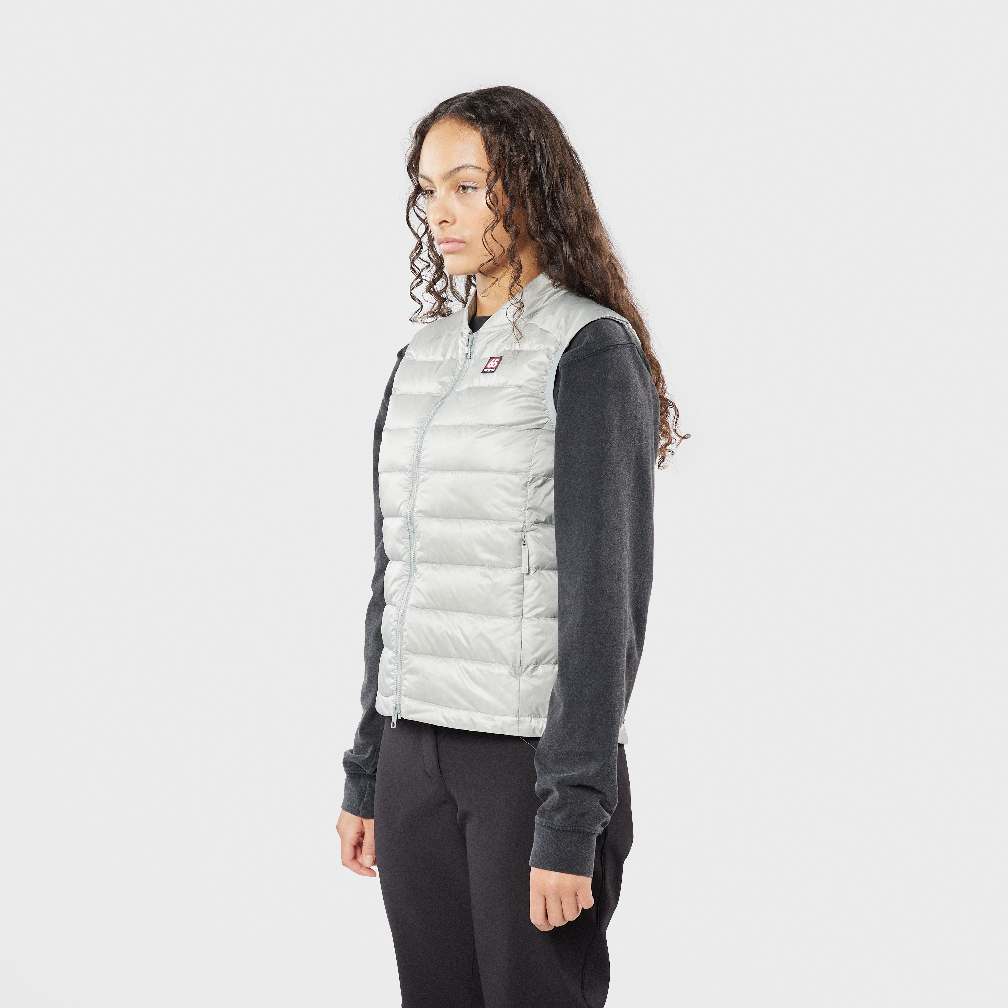 Women's Keilir Down Vest Grey Sky model-women